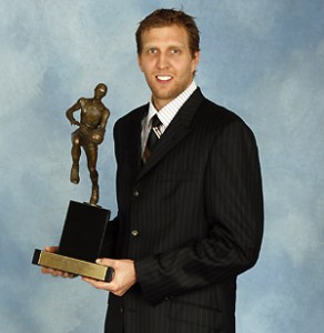 Dirk Nowitzki won the NBA most valuable player award in 2007.
