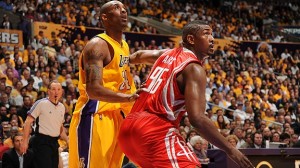 Kobe Bryant and Ron Artest got real physical with each other in Game 2. (NBAE/GETTY IMAGES)