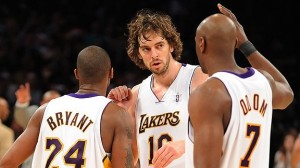 The Lakers' terrific triangle of Kobe Bryant, Pau Gasol and Lamar Odom is poised to win an NBA championship. (NBAE/GETTY IMAGES)