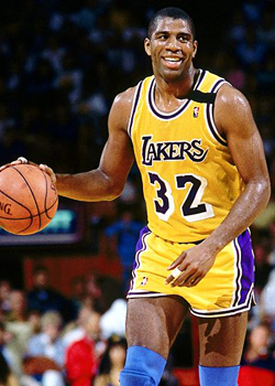 Earvin "Magic" Johnson was elected to the Naismith Basketball Hall of Fame in Springfield, Mass., in 2002.