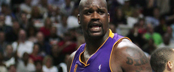 Shaquille O'Neal's No. 34 jersey was retired by the Lakers. (GETTY IMAGES)