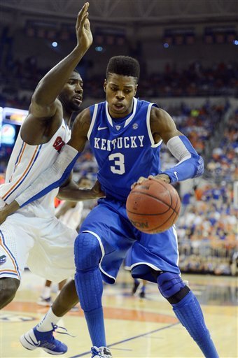 Kentucky freshman Nerlens Noel has been declared out for the season after tearing his ACL. (ASSOCIATED PRESS)