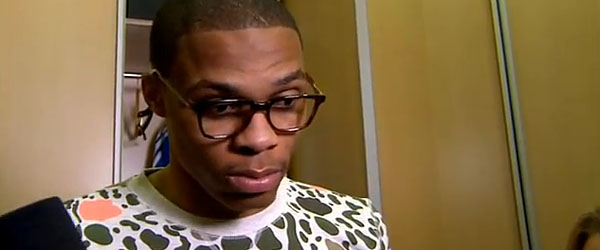 Russell Westbrook let his emotions get the best of him during the Thunder-Grizzlies game. (TNT)