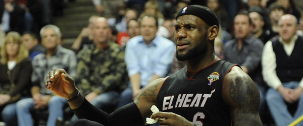 LeBron James says he's frustrated by the hard fouls. (GETTY IMAGES)