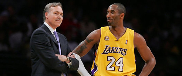 Mike D'Antoni and Kobe Bryant endured a tumultuous 2012-13 season. (GETTY IMAGES)