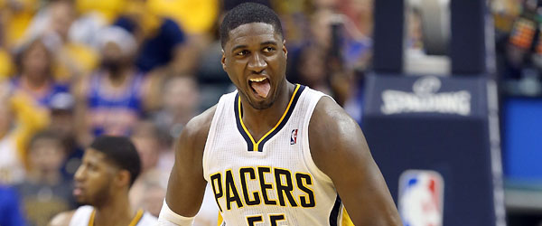 Center Roy Hibbert powered the Indiana Pacers into the Eastern Conference finals. (GETTY IMAGES)