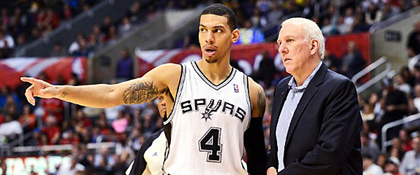 Danny Green and Gregg Popovich enjoyed a 36-point blowout win in Game 3. (GETTY IMAGES)