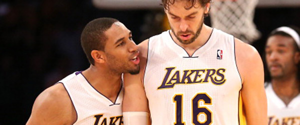 Xavier Henry and Pau Gasol lead the Lakers over the Hawks. (GETTY IMAGES)